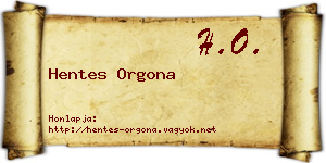 Hentes Orgona névjegykártya